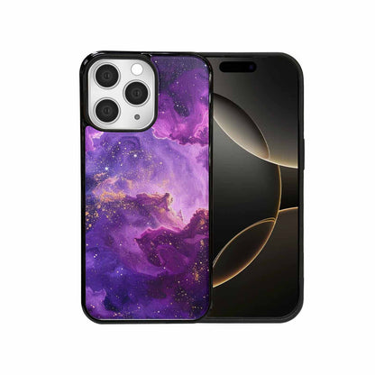 iPhone 15 Pro Max Case — Purple Color Tones Nebula Texture With, Custom Printed Phone Case