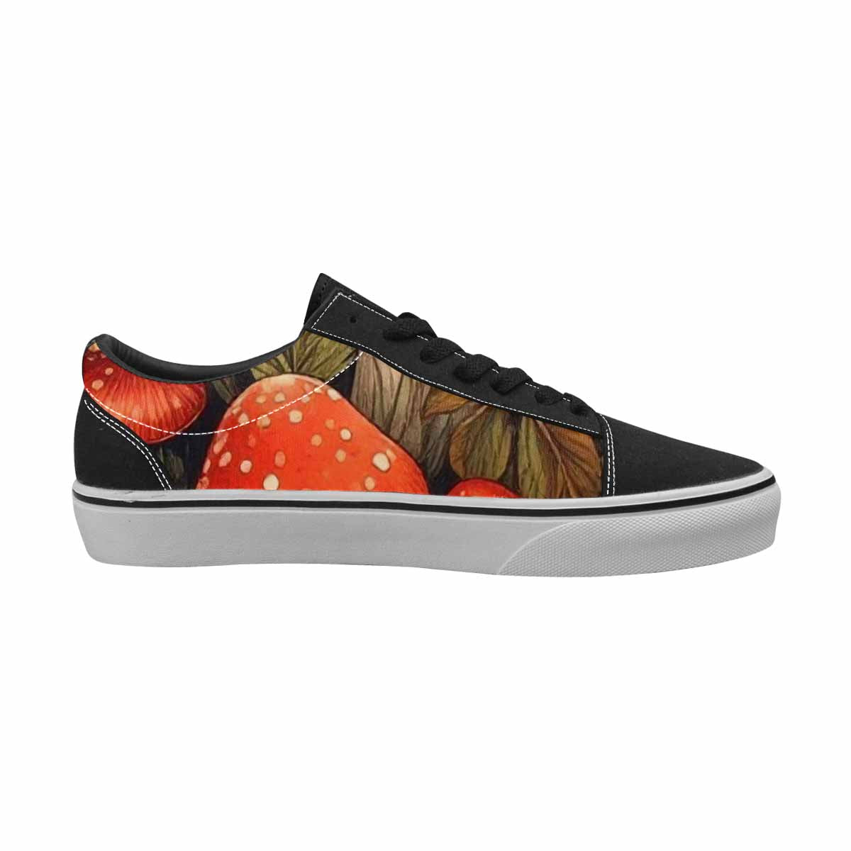 WOMEN'S Mushroom Canvas Lace-Up Vivid Custom Shoes