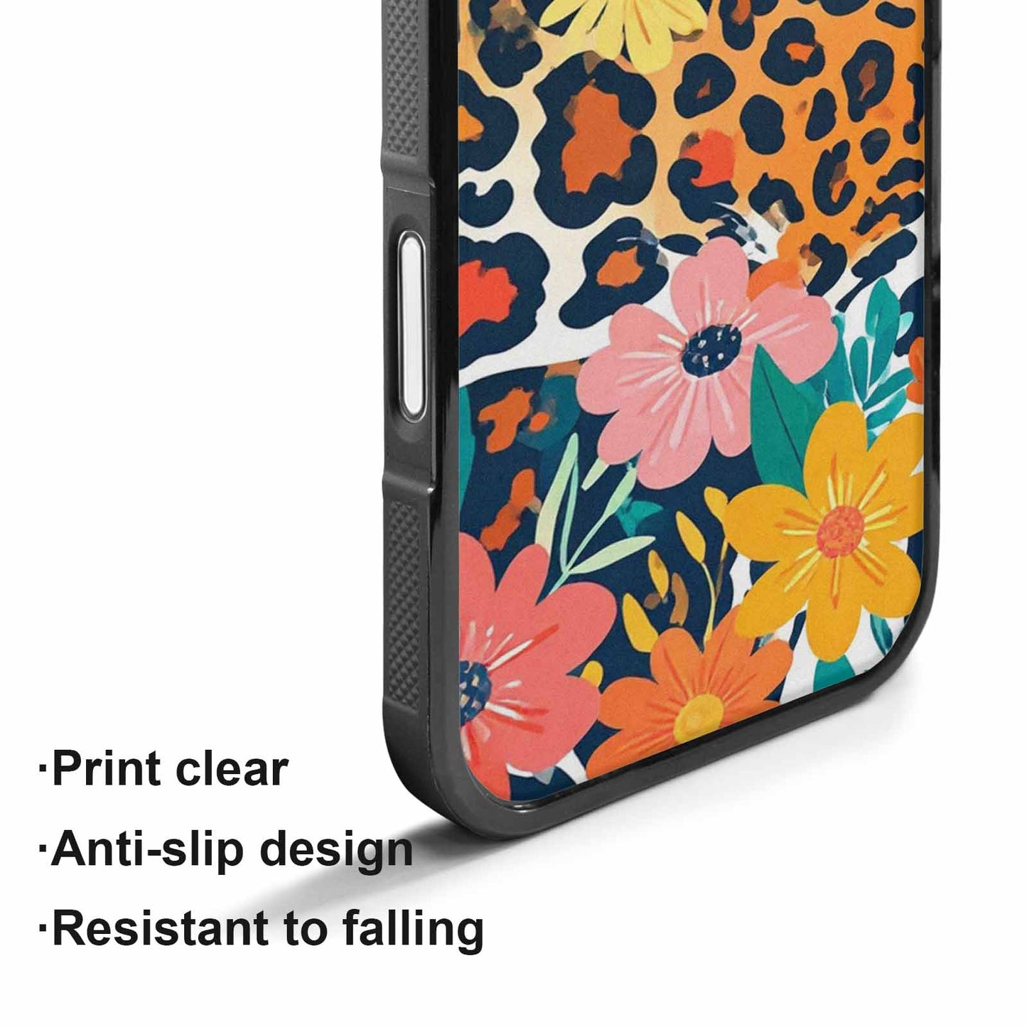 iPhone 17 Case — Leopard Print Floral Seamless Animal Print, Unique Phone Case Design