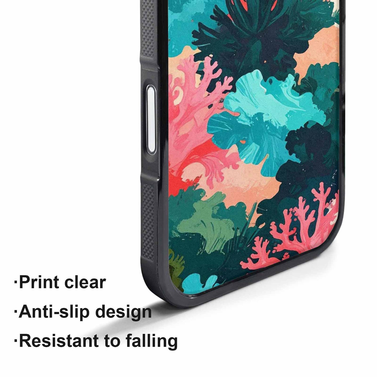 iPhone 17 Pro Max Case — Camo Coral Turquoise Camo, Customized Protective Case