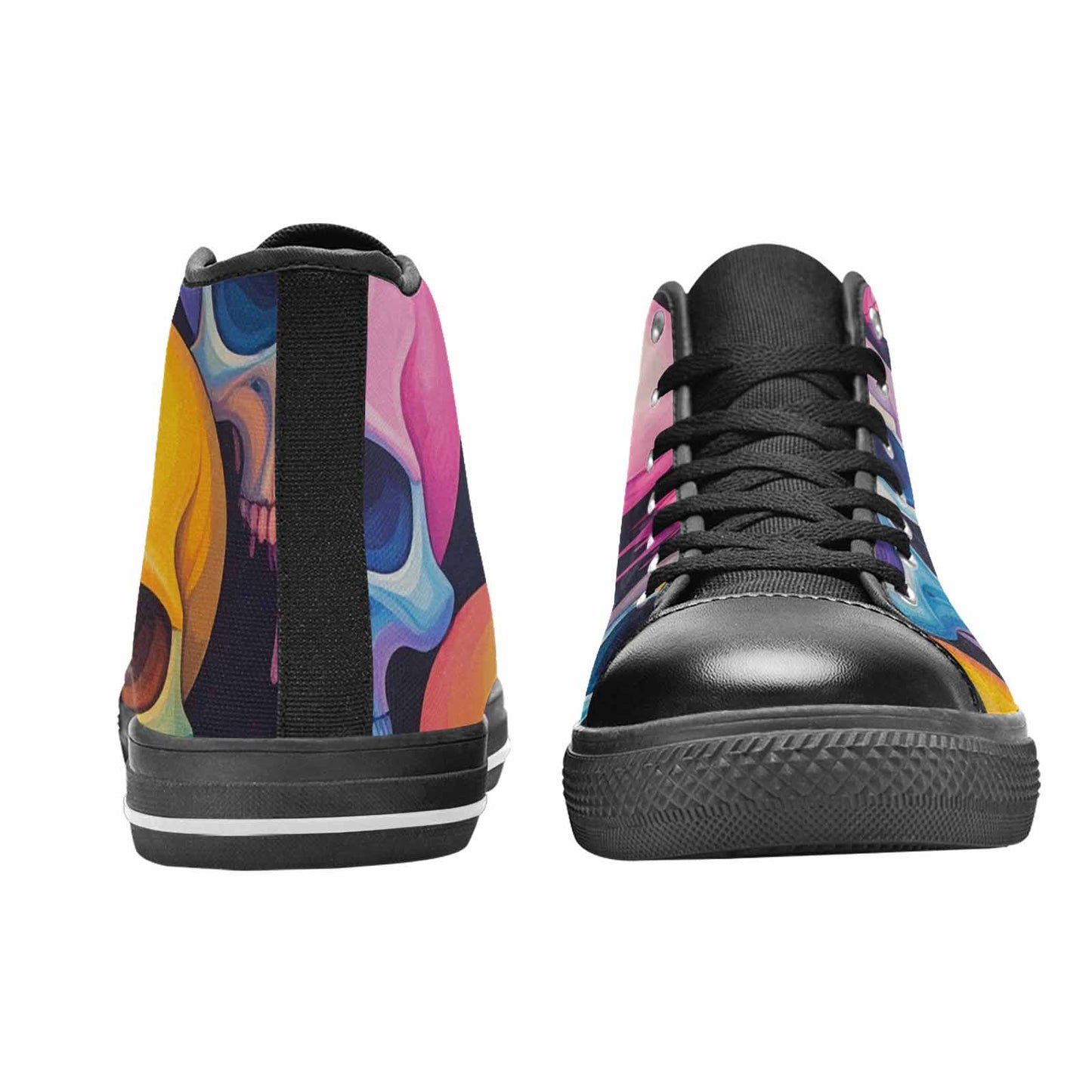 MEN'S Dripping Candy Skulls High Top Canvas Surreal Custom Shoes