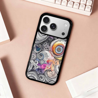 iPhone 17 Pro Case — Tie Dye Swirls Black White Tie, Custom Art Phone Cover