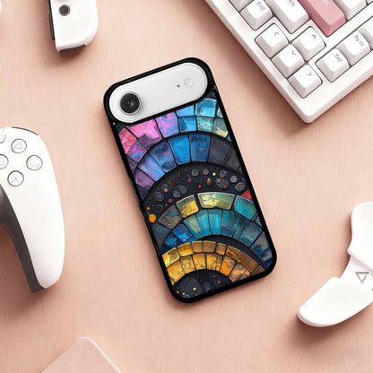iPhone 17 Air Case — Metallic Reptile Rainbow Arc Original Art, Custom Made Phone Cover