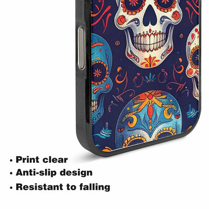 iPhone 15 Pro Max Case — Day Dead Sugar Skull Art 100s, Custom Art Phone Cover