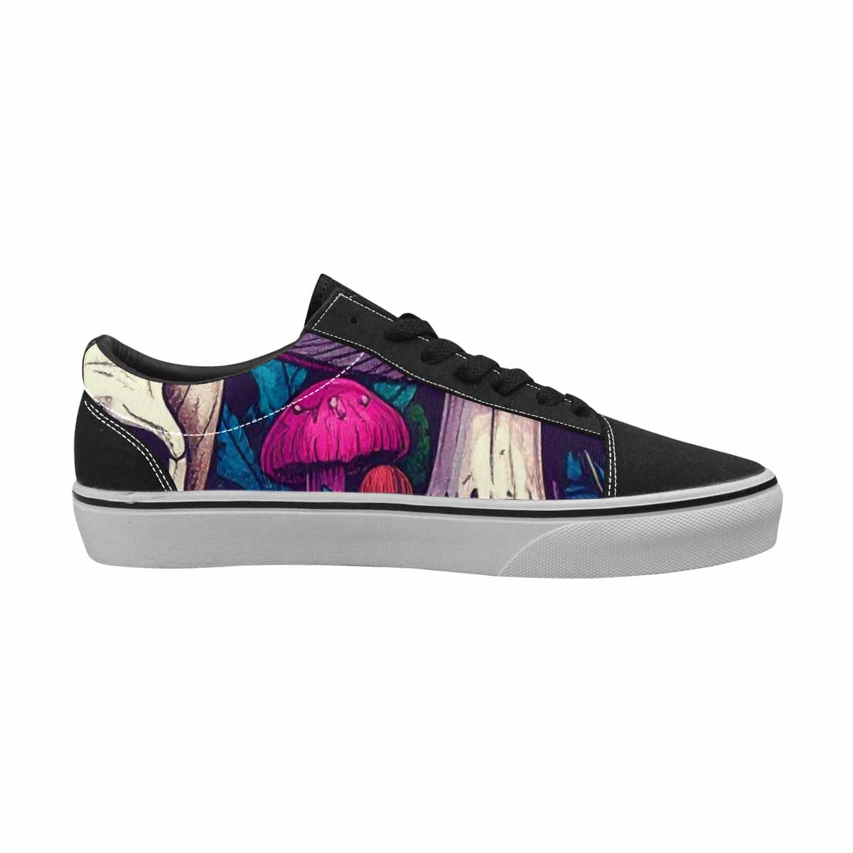 WOMEN'S Mushroom Skull Canvas Lace-Up Dark Academia Custom Shoes