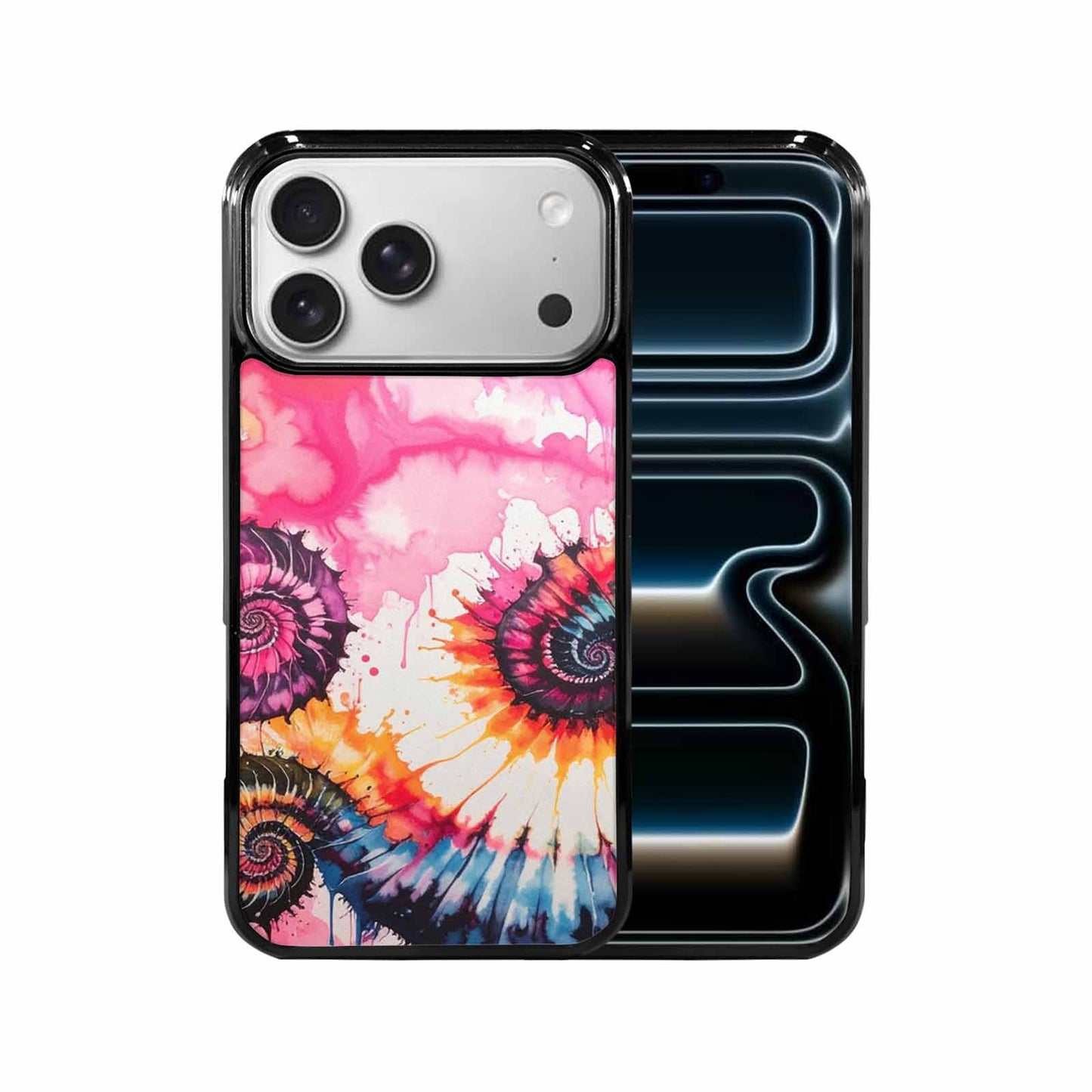 iPhone 17 Pro Max Case — Tie Dye Swirls Black Tie Dye, Unique Phone Case Design
