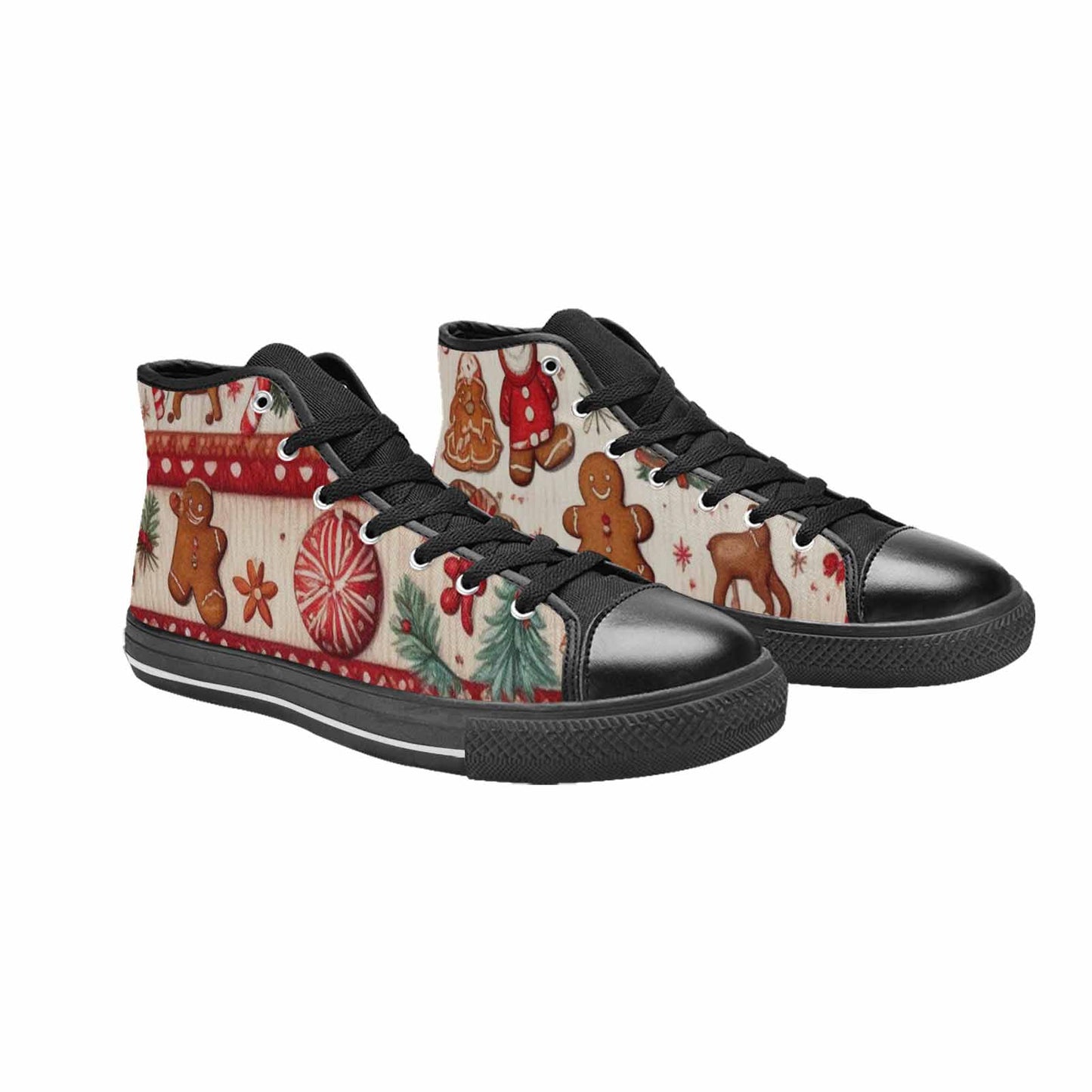 MEN'S Christmas Holly Snowflake High Top Canvas Dark Academia Shoes