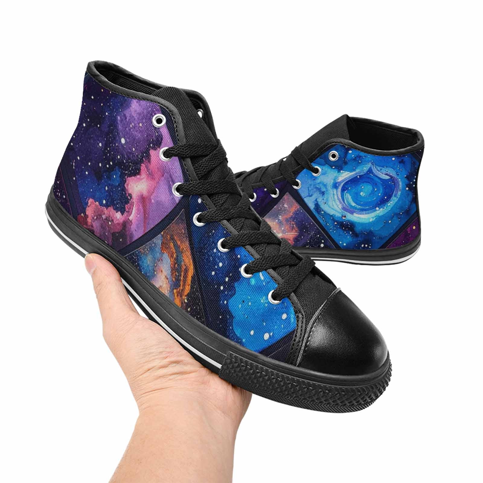 MEN'S Galaxy Stars Nebula High Top Canvas Neon Fantasy Custom Shoes