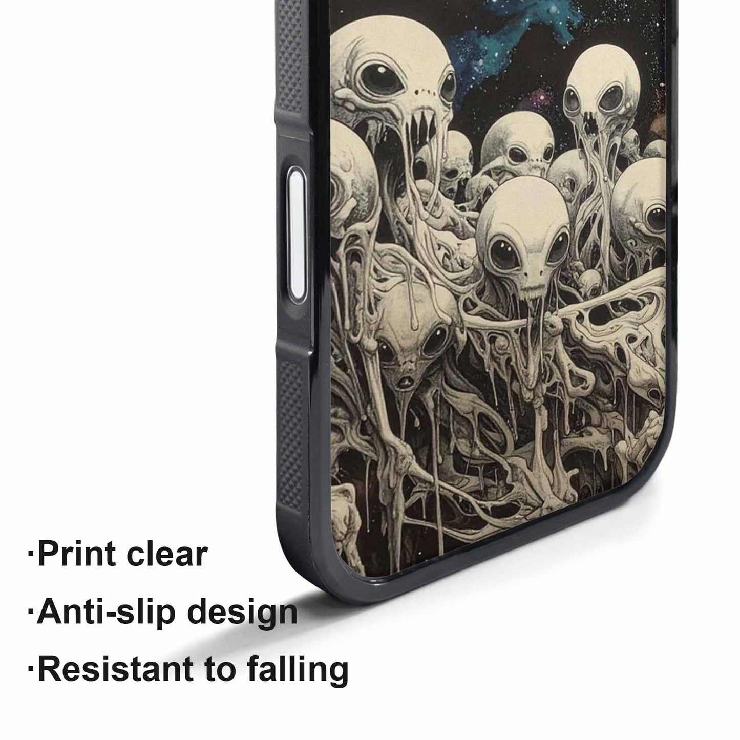 iPhone 17 Pro Case — Melting Aliens Pattern Hundreds Of Alien, Custom Phone Case