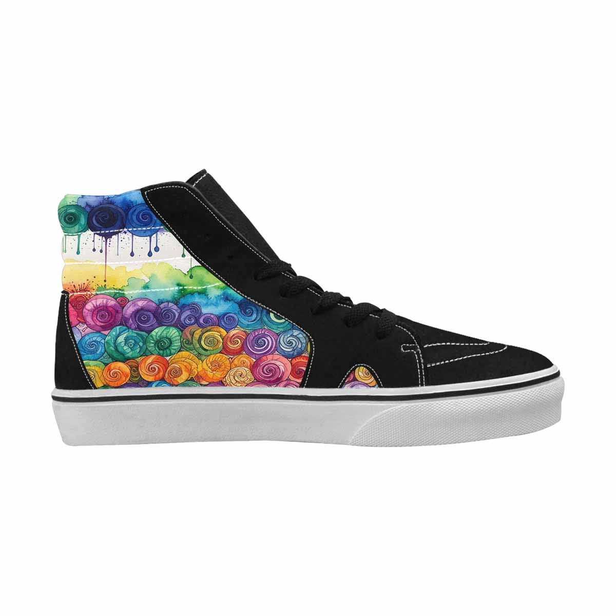 MEN'S Tie High Top Canvas Vibrant Chaos Custom Sneakers