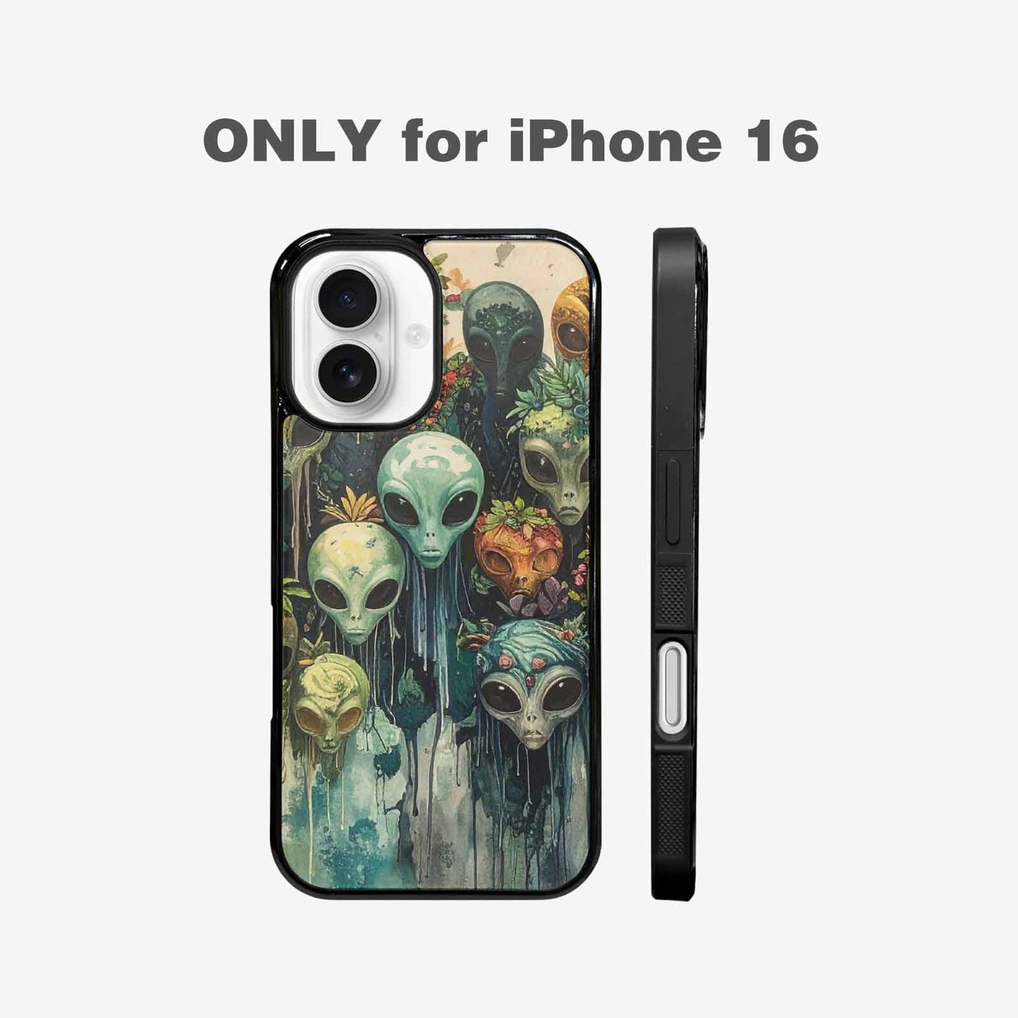 iPhone 16 Case — Aliens Pattern Hundreds Of Sma Fvc, Custom Printed Phone Case