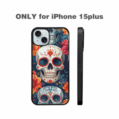 iPhone 15 Plus Case — Marble Skull Custom, Custom Printed Phone Case
