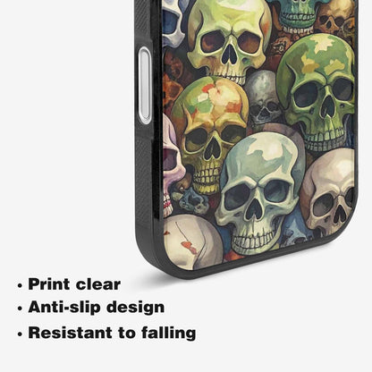 iPhone 16 Plus Case — Skulls Pattern Hundreds Of Sma, Personalized Phone Case