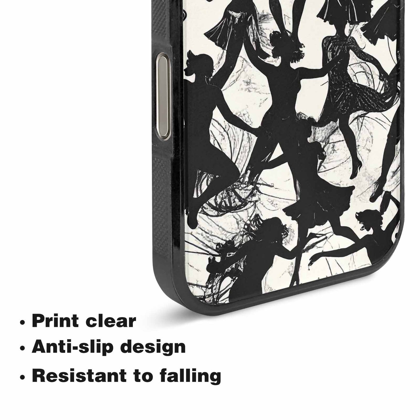 iPhone 16 Pro Max Case — Bold Dancing Figure Line Art Pattern, Unique Phone Case Design