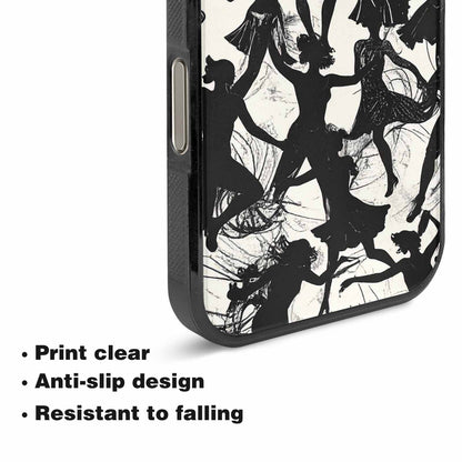 iPhone 16 Pro Max Case — Bold Dancing Figure Line Art Pattern, Unique Phone Case Design