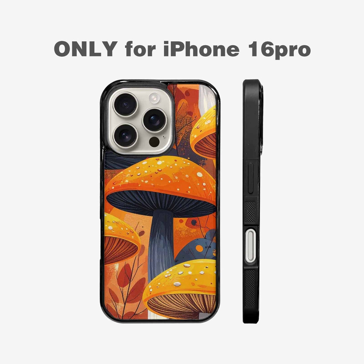 iPhone 16 Pro Case — Bold Autumn Mushroom Bold Autumn Mushroom, Custom Print Case Cover