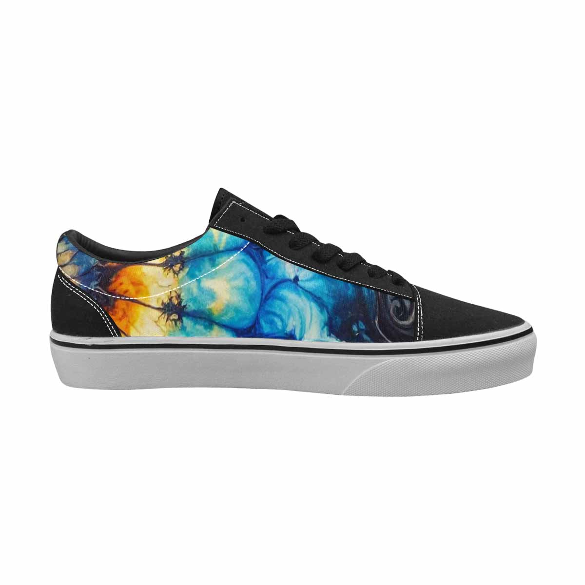 WOMEN'S Tie Lace-Up Canvas Melting Art Sneakers