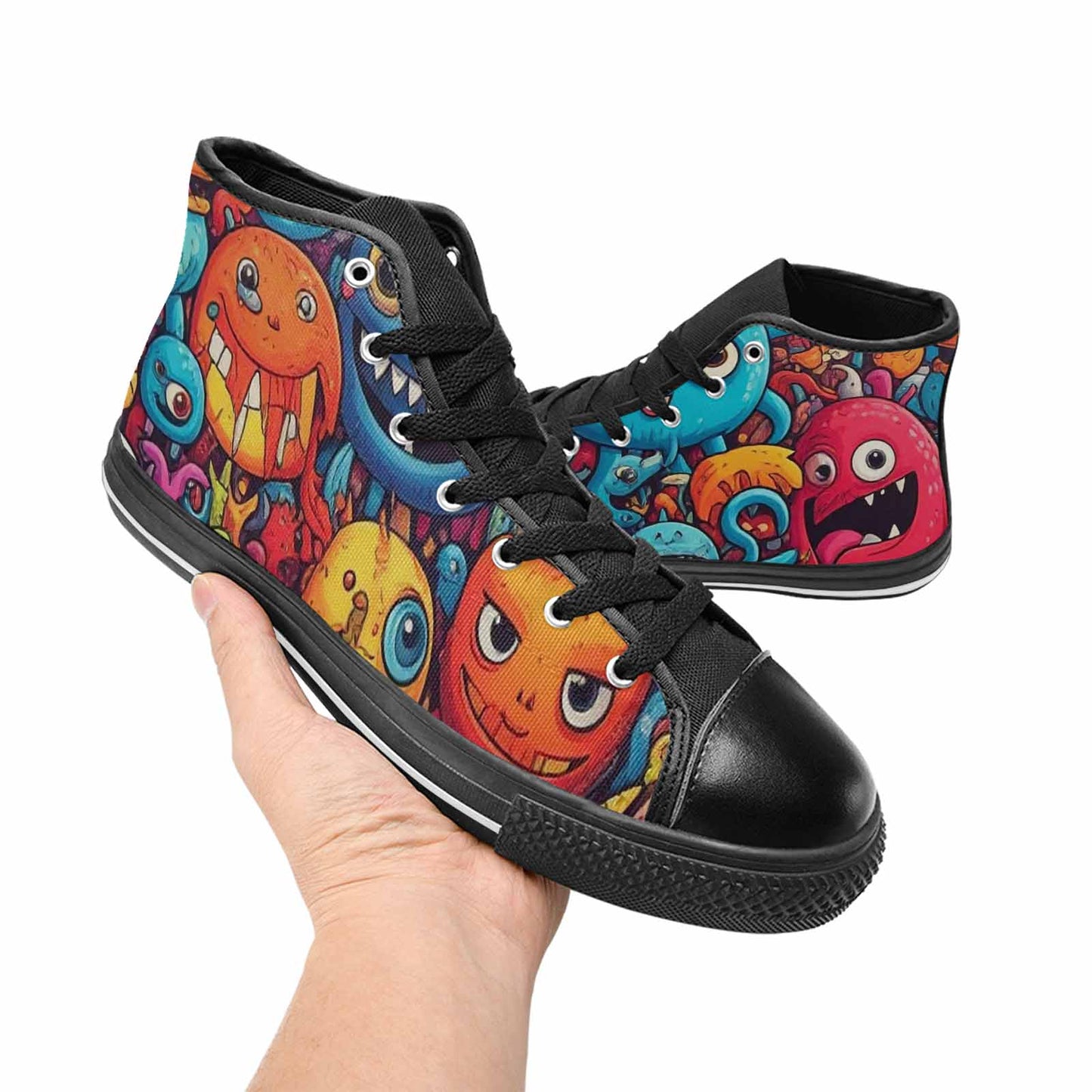 MEN'S Cartoon Monster Character High Top Canvas Y2K Custom Sneakers