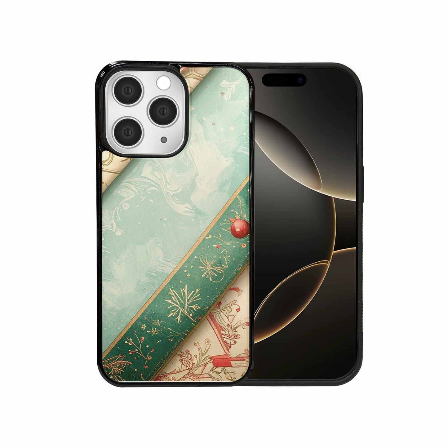 iPhone 15 Pro Max Case — Christmas Wrapping Paper Pattern Art Wallpaper, Custom Print Case Cover