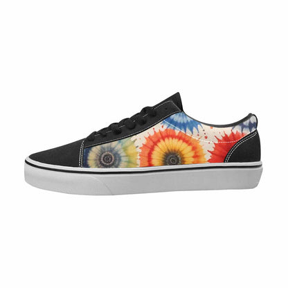 MEN'S Tie Dye Black & Red Ink Canvas Graphic Print Kaleidoscope Custom Print Sneakers
