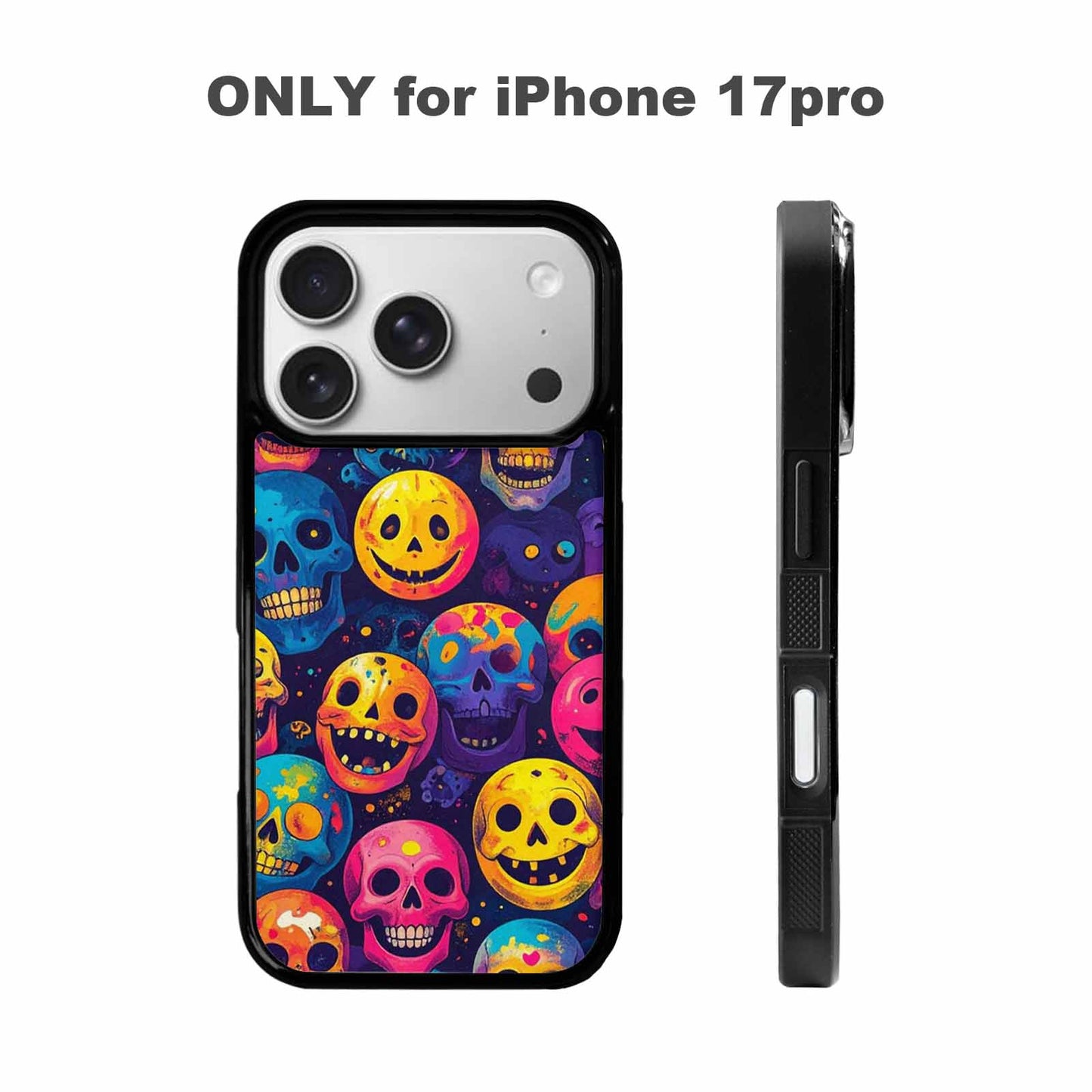 iPhone 17 Pro Case — Small Skeleton People Face Acid Original, Customized Protective Case