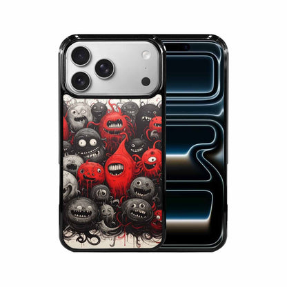 iPhone 17 Pro Max Case — Black &amp; Red Ink Cartoon Cute, Original Design Phone Case