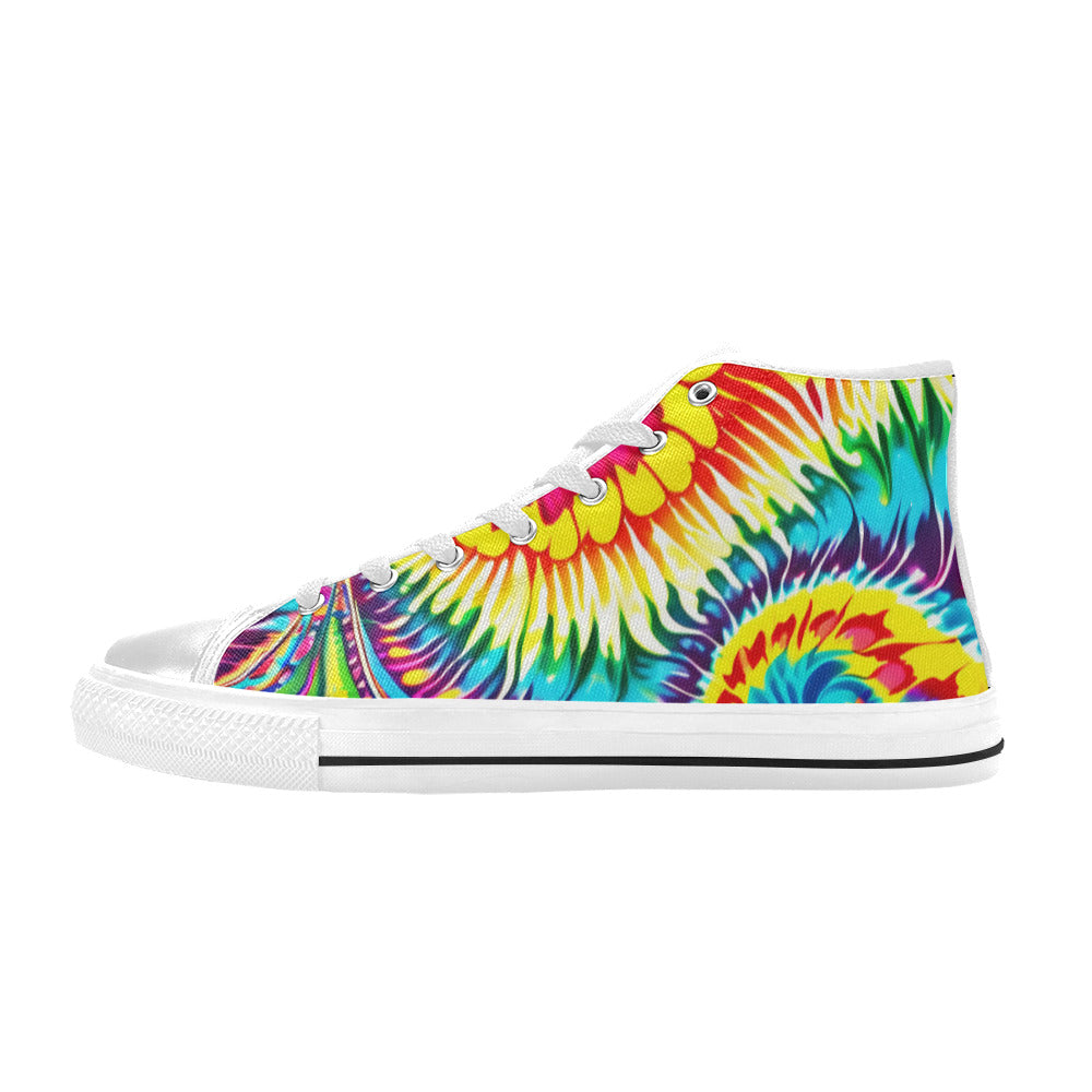 WOMEN'S Tie Dye Twist High Top Canvas Grunge Custom Shoes