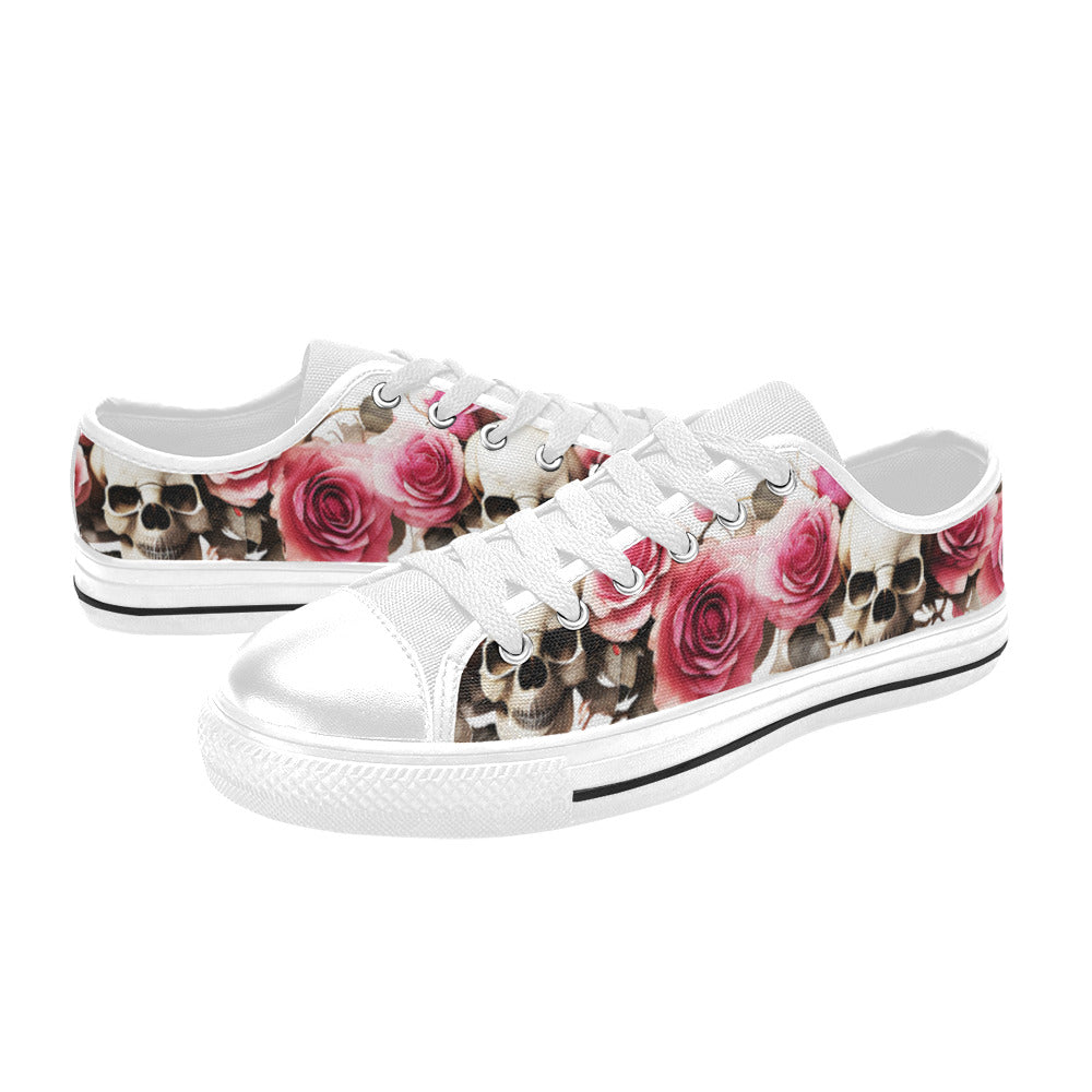 WOMEN'S Skulls Roses Deluxe 14 Canvas Vivid Sneakers