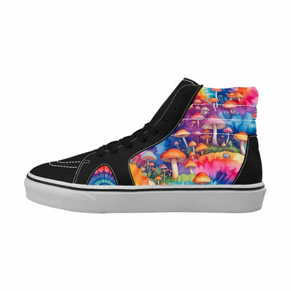 MEN'S Mushrooms  Tie Dye High Top Canvas Grunge Custom Shoes
