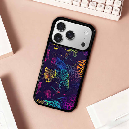 iPhone 17 Pro Case — Leopard Print Neon Seamless Pattern Animal, Custom Art Phone Cover