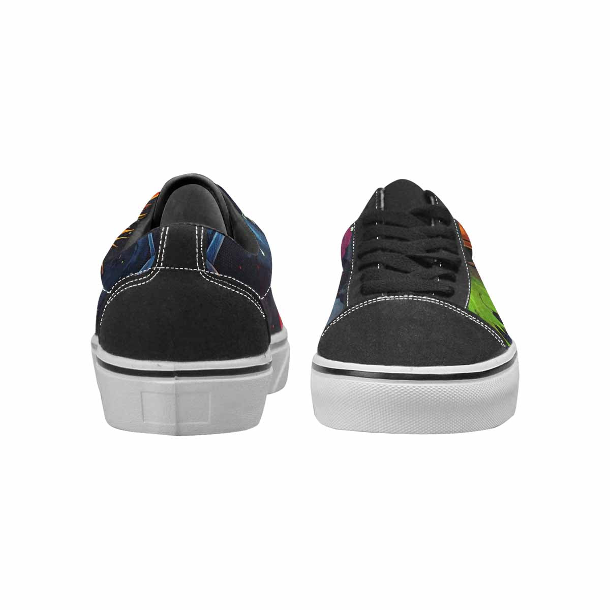 WOMEN'S Radioactive Ghost Bunny Skull Lace-Up Canvas Vivid Custom Sneakers