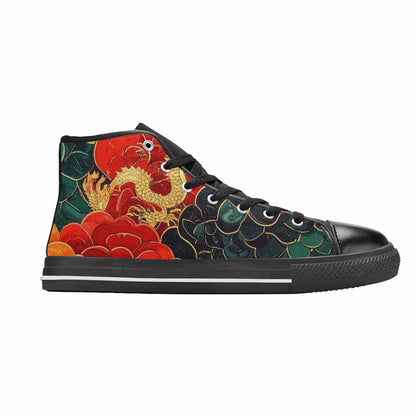 MEN'S Dragon Scale Fantasy High Top Canvas Wallpaper Art Custom Shoes