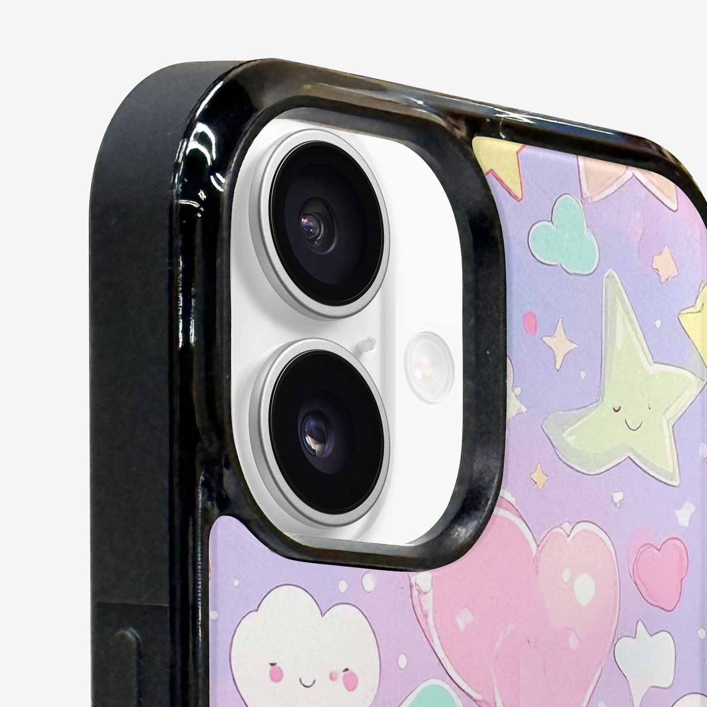 iPhone 16 Plus Case — Cute Kawaii Style Generic Icons Stars, Customized Protective Case