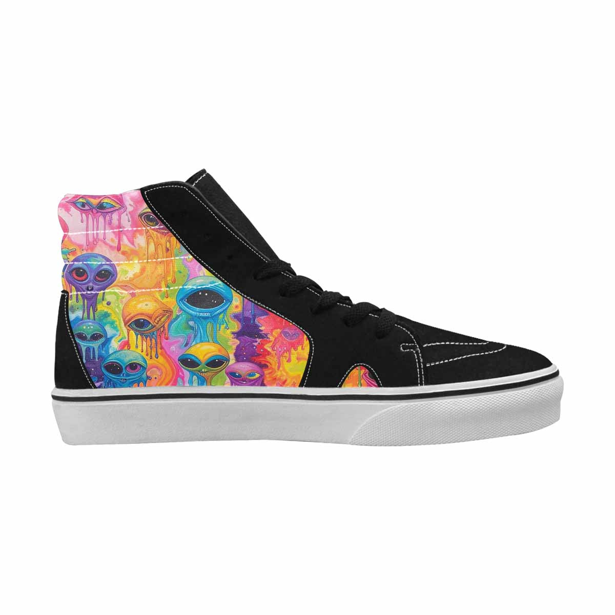 MEN'S Aliens  Tie Dye High Top Canvas Vivid Custom Sneakers