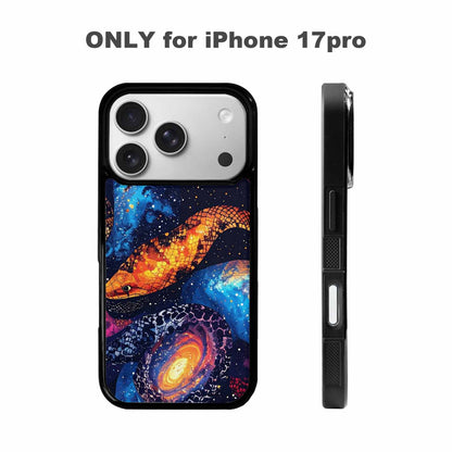 iPhone 17 Pro Case — Galaxy Snake Print Galaxy Space, Unique Phone Case Design