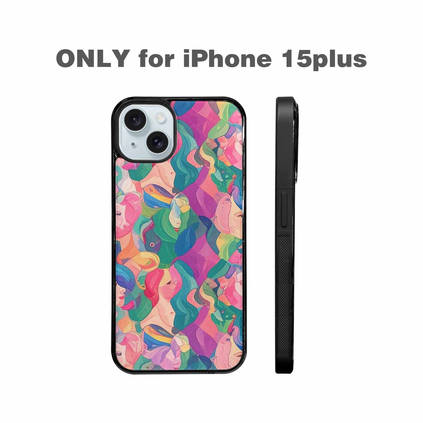 iPhone 15 Plus Case — Polysexual Flag Color Theme Small Rainbow, Custom Print Case Cover