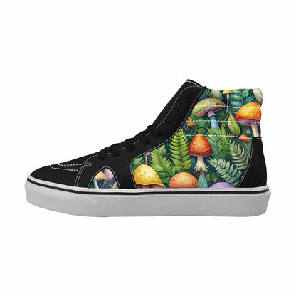 MEN'S Mushrooms  Botanical Mushrooms High Top Canvas Cottagecore Custom Sneakers