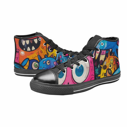 MEN'S Goofy Cartoon Monster High Top Canvas Neon Fantasy Custom Sneakers
