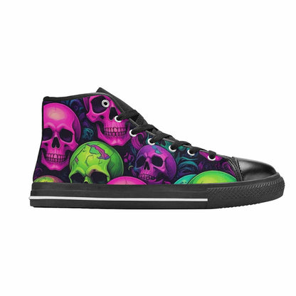 MEN'S Skulls - Neon High Top Canvas Neon Fantasy Custom Shoes