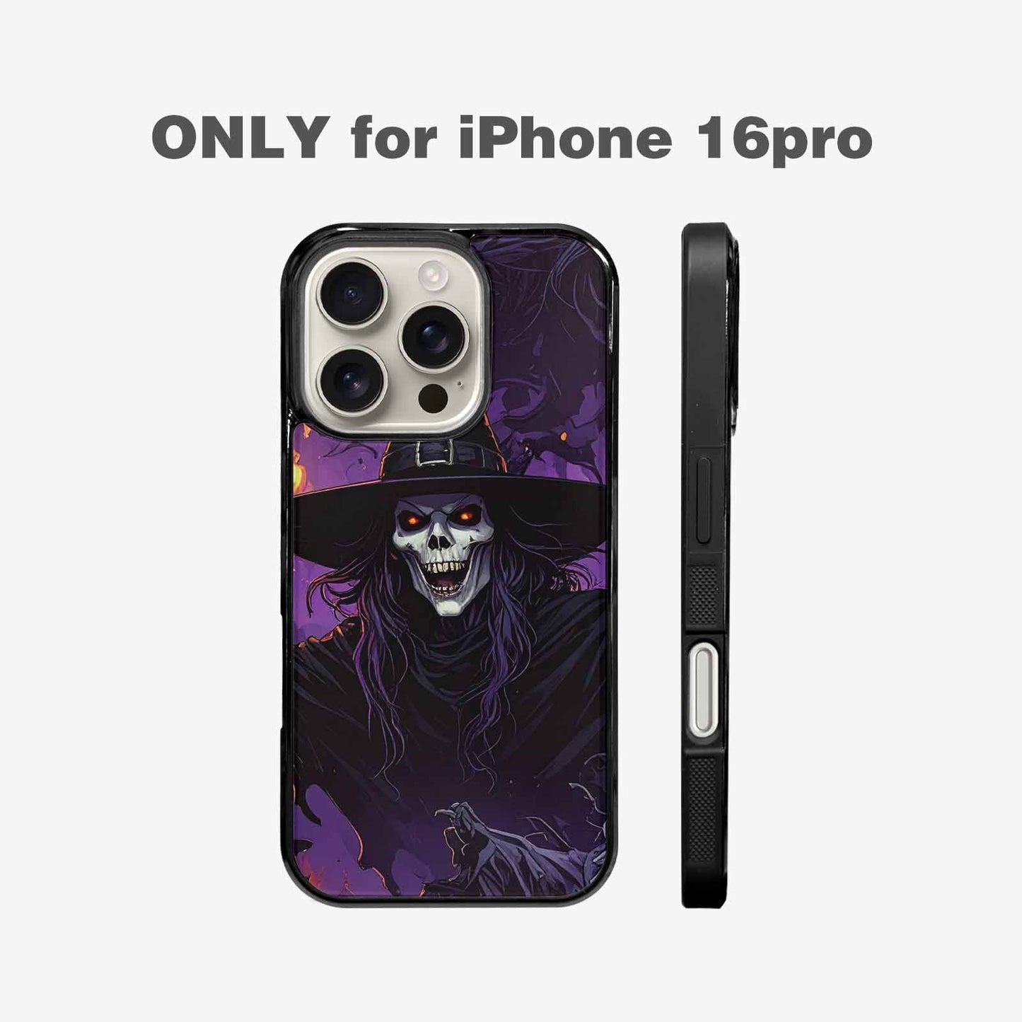 iPhone 16 Pro Case — Scary Horror Halloween Art Print Edge, Customized Protective Case