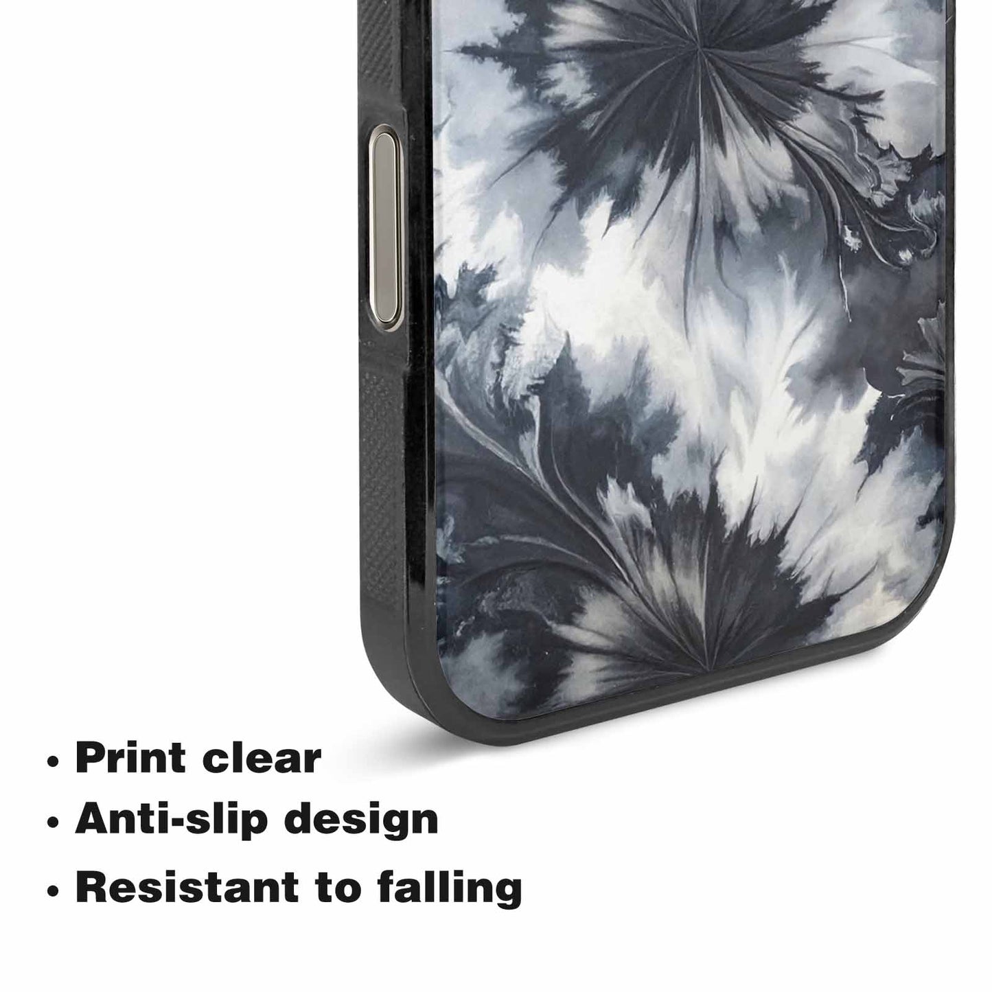 iPhone 16 Pro Max Case — Tie Dye Black And Gray Blended, Custom Art Phone Cover