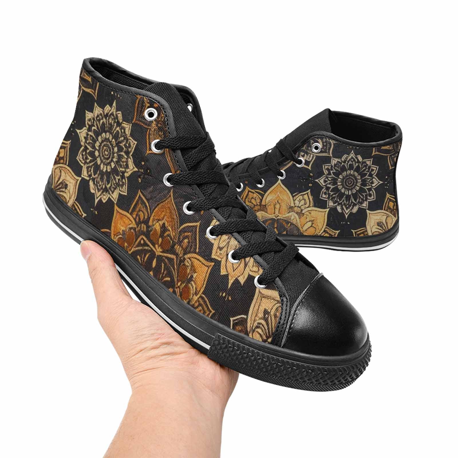 WOMEN'S Mandala High Top Canvas Vibrant Chaos Shoes