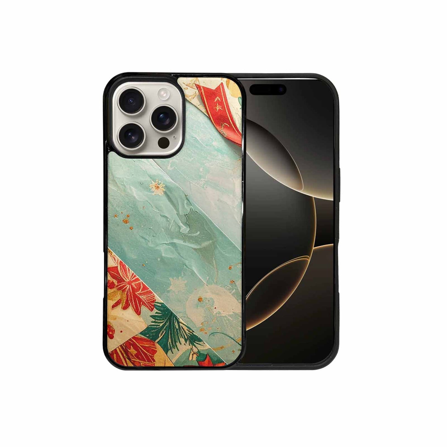 iPhone 16 Pro Max Case — Christmas Wrapping Paper Pattern Art Wallpaper, Customized Protective Case