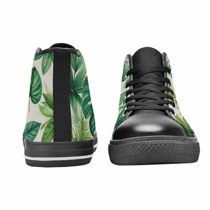 MEN'S Seven-Point Palmate Leaf High Top Canvas Aesthetic Custom Sneakers