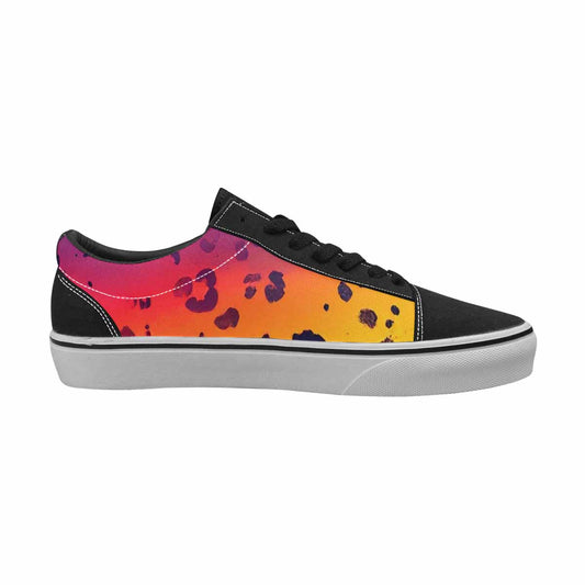 WOMEN'S Leopard Print Gradient Canvas Lace-Up Vivid Custom Shoes
