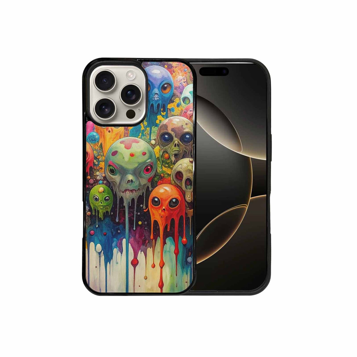 iPhone 16 Pro Max Case — Aliens Camomelting Aliens Patt E6l, Unique Phone Case Design