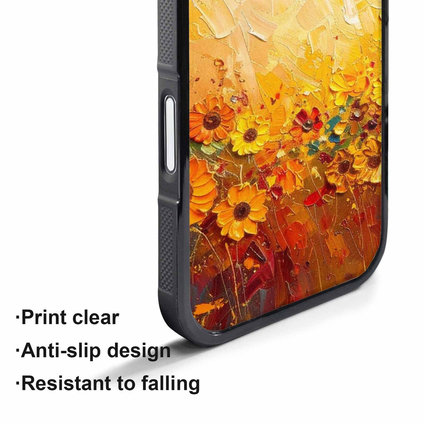 iPhone 17 Air Case — Impressionist Sunflower Brushstroke Pattern Hundreds Floral, Customized Protective Case