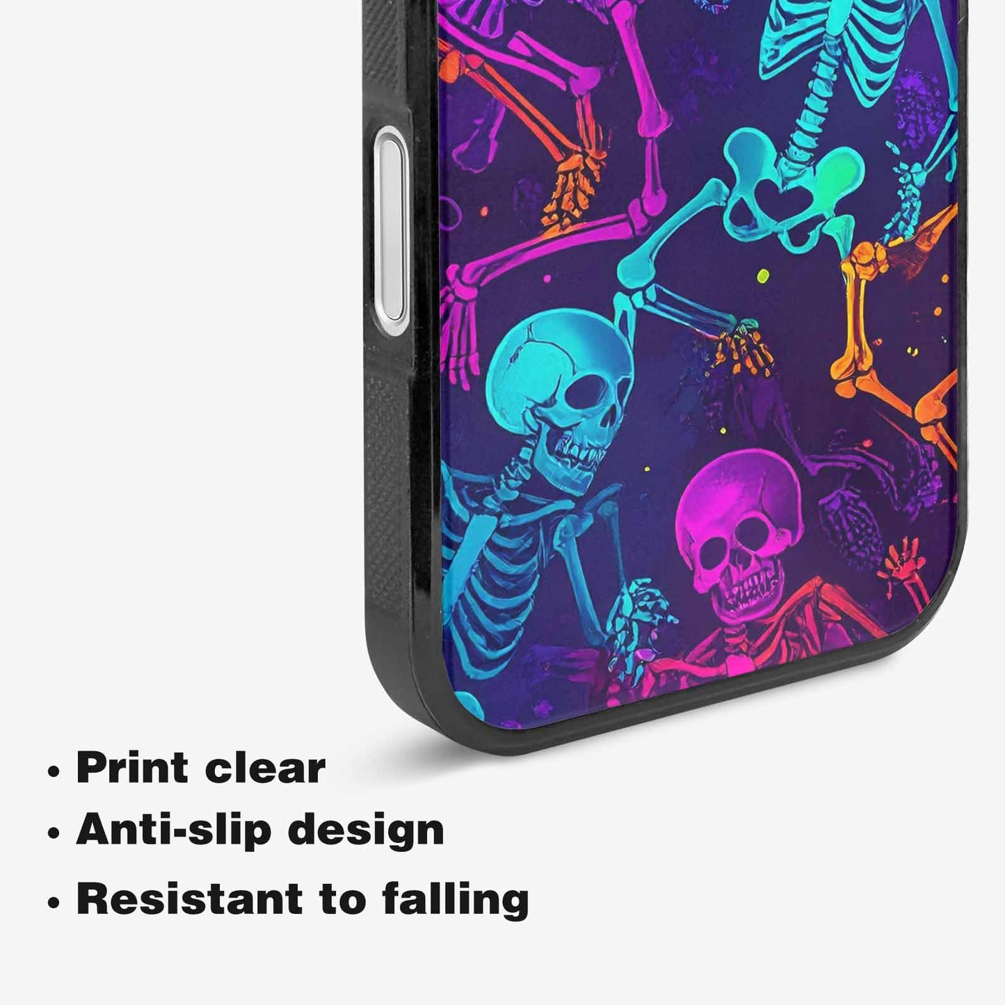 iPhone 16 Plus Case — Glowing Skeleton Pattern Hundreds Of Small, Custom Print Case Cover