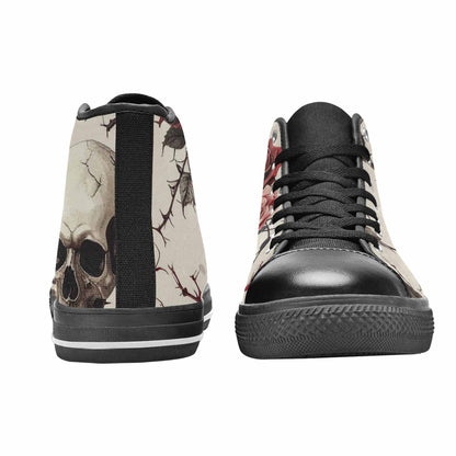 MEN'S Skulls - Roses High Top Canvas Surreal Custom Shoes