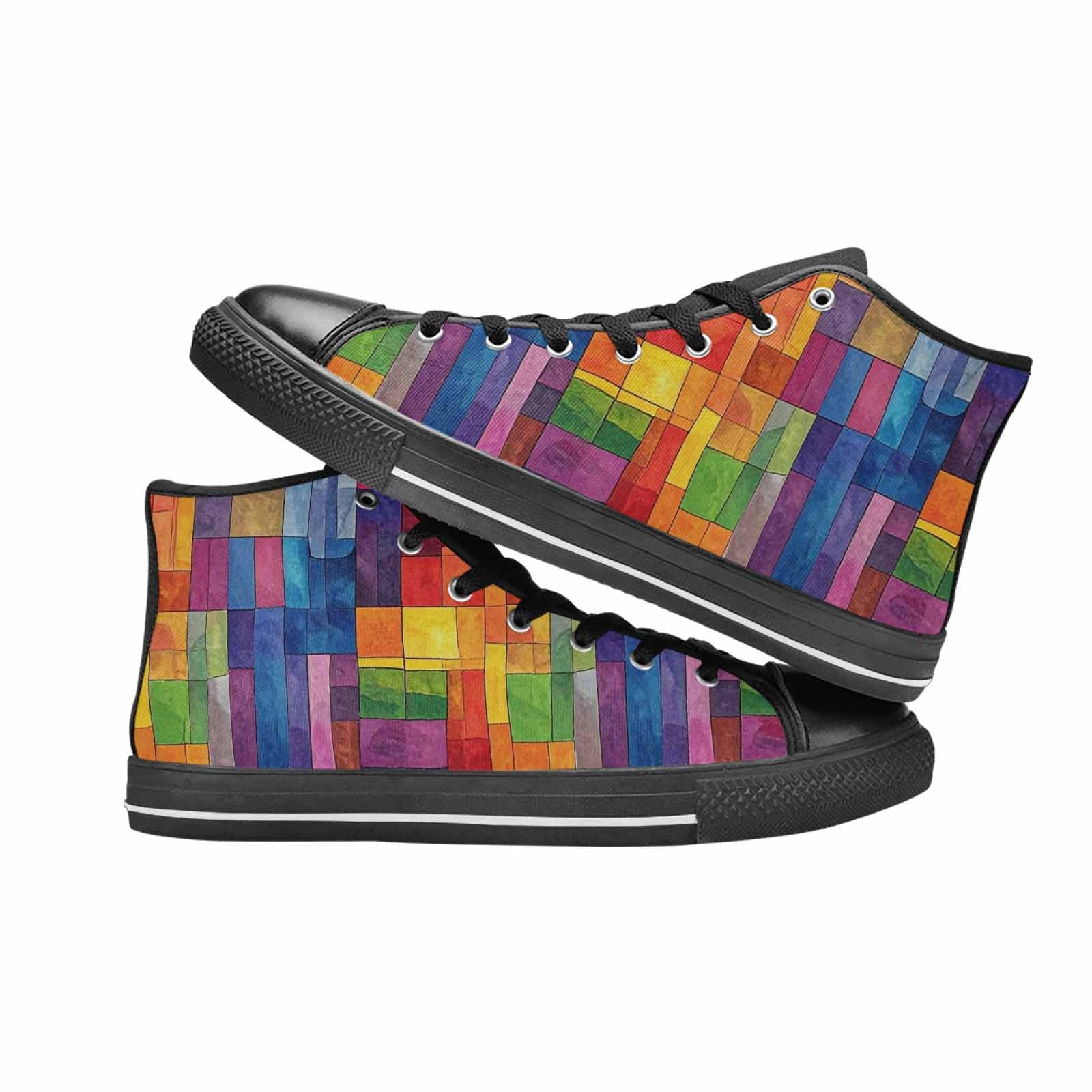 MEN'S Transgender Flag Color High Top Canvas Surreal Sneakers